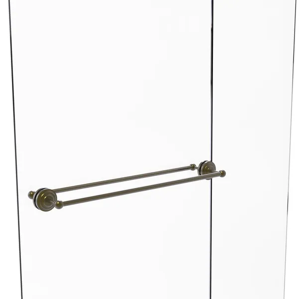 Que New 30" Back to Back Shower Door Towel Bar, Antique Brass
