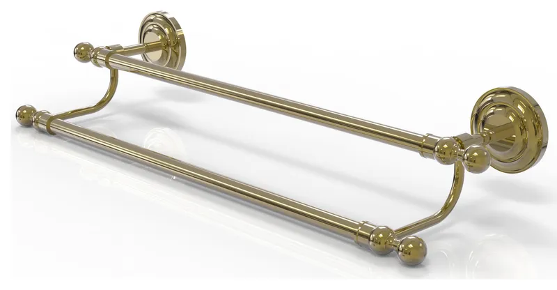 Que New 36" Double Towel Bar, Unlacquered Brass