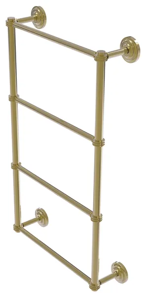 Que New 4-Tier 24" Ladder Towel Bar with Dotted Detail, Unlacquered Brass
