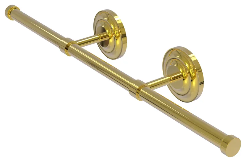 Que New Wall Mounted Horizontal Guest Towel Holder, Polished Brass