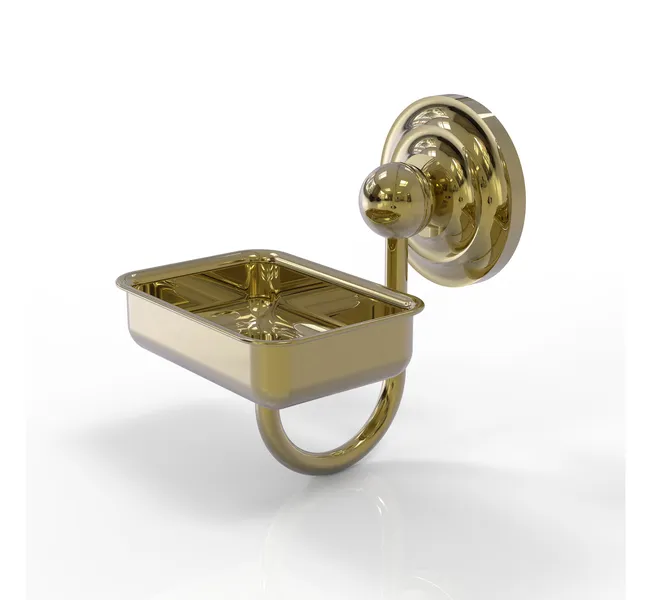 Que New Wall Mounted Soap Dish, Unlacquered Brass