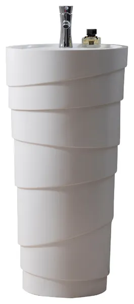 Quebec 17.5" Solid Surface Pedestal Sink, Bright White