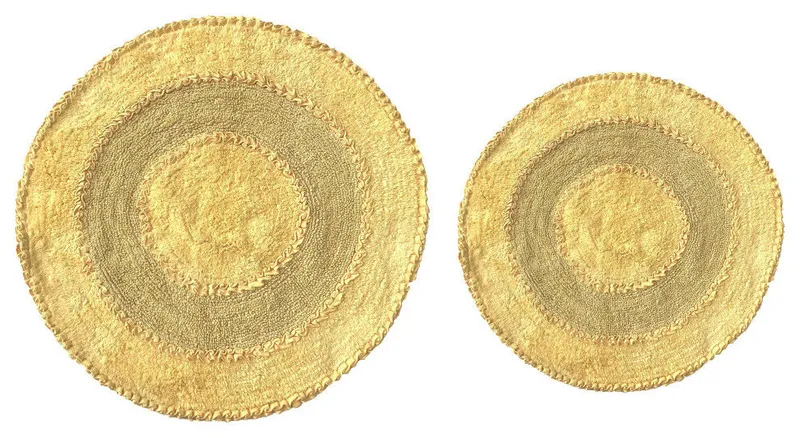 Radiant Collection Bath Rugs Set, 2 Piece Set, Yellow