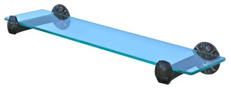 Railroad Spike Train Shelf, Wood, 4.5"x20"x1/8", Glass