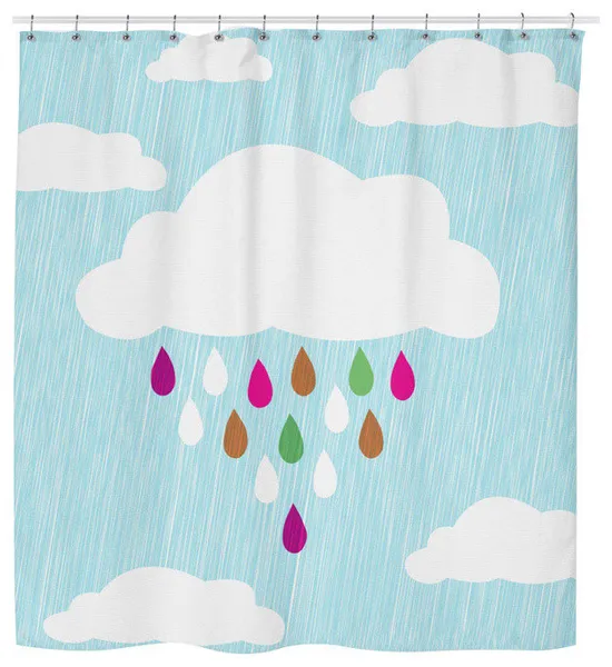 Rain Cloud Blue Shower Curtain