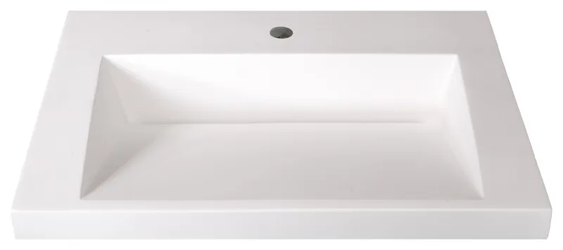 Ramp Sink Vessel 25" Bathroom Vanity Top, White