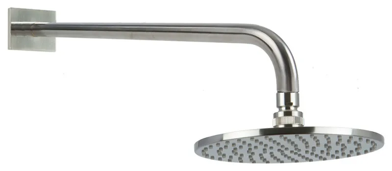 RandS 8" Shower Rainhead Wall Mount, Brushed Nickel