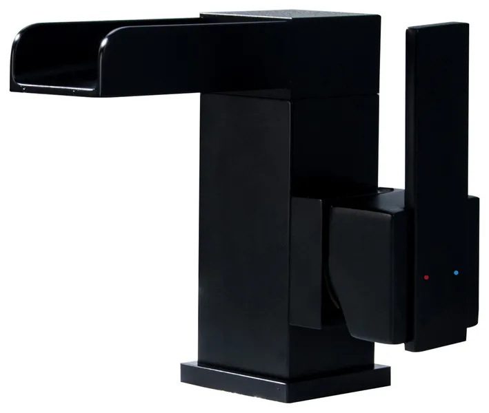 Rbrohant Black Single Hole Deck Mount Bathroom Faucet No Drain