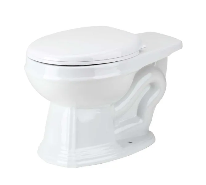 Rear Entry Round Toilet Bowl For High Tank Toilet White