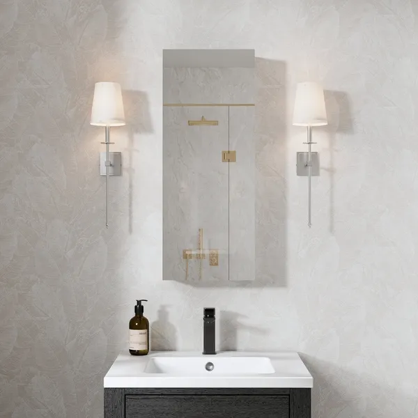Recessed/Surface Mount Bathroom Medicine Cabinet, Soft-Close Blum Hinges, 12"x24" Left Hinge