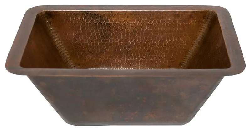 Rectangle Hammered Copper Bathroom Sink, Oil Rubbed Bronze
