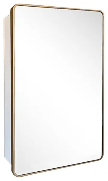 Rectangular metal Frame Medicine Cabinet, Brushed Gold