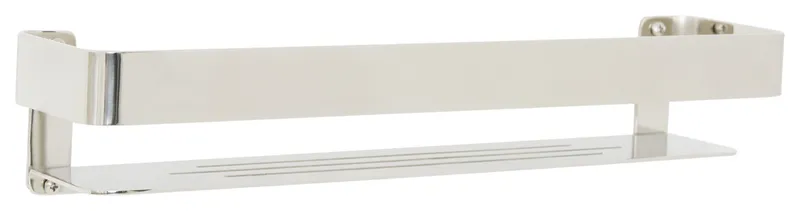 Rectangular Shower Shelf With Rail, Polished