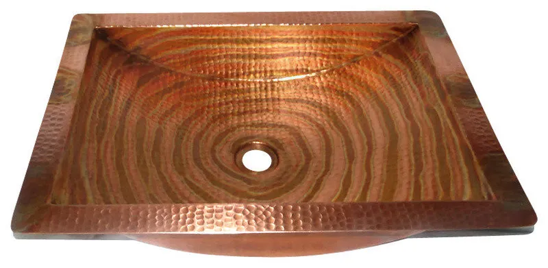 Rectangular Undermount Bathroom Copper Sink