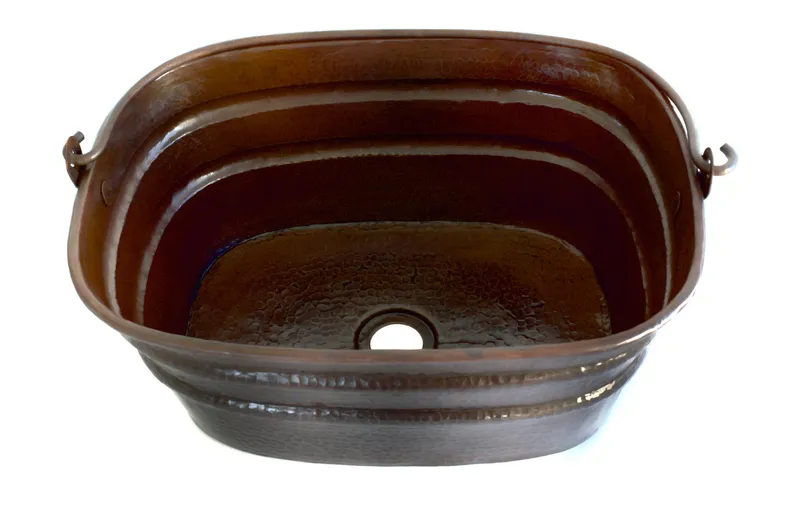Rectangular Vessel Bathroom Copper Sink
