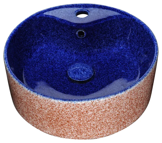 Regal Crown Series Ceramic Vessel Sink, Royal Blue Finish
