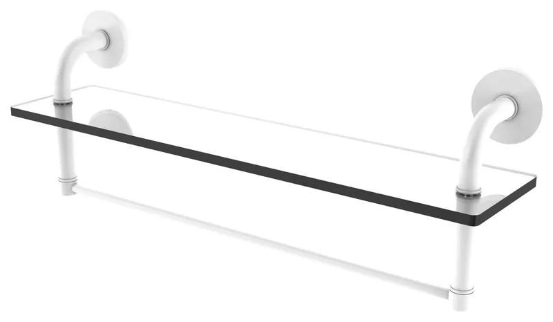 Remi Collection 22"Glass Vanity Shelf With Integrated Towel Bar