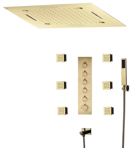 Remote Controlled Rainfall Led Shower System, Style 1- Phone Control Light