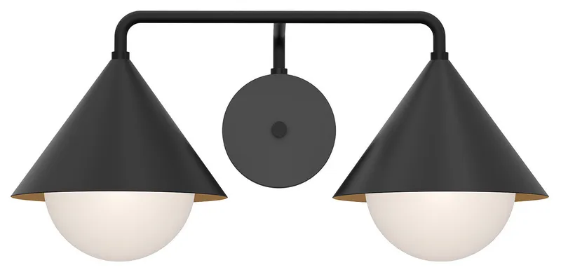 Remy Vanity Matte Black/Opal Glass W21-1/8"xH9-7/8"xE10"