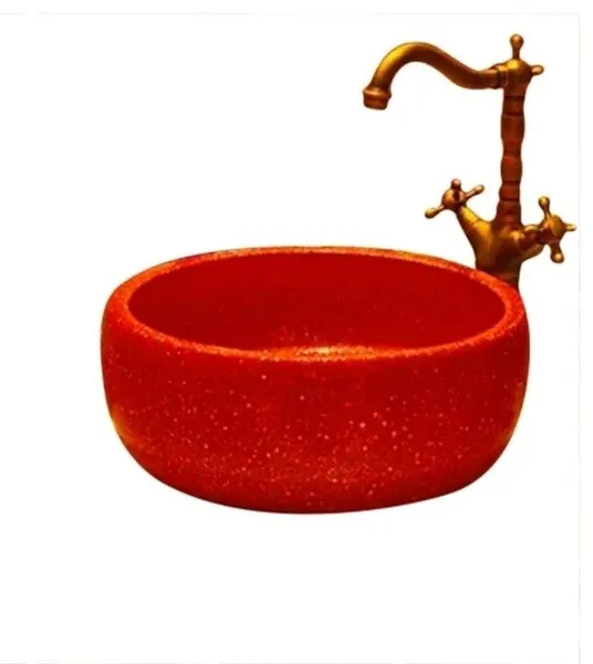 Renalto Porcelain Art Handmade Colorful Countertop Lavobo Sink