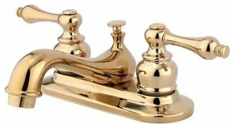 Restoration Centerset Lavatory Faucet, Lever Handles, Polished Brass