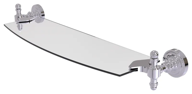 Retro Dot 18" Glass Shelf, Polished Chrome