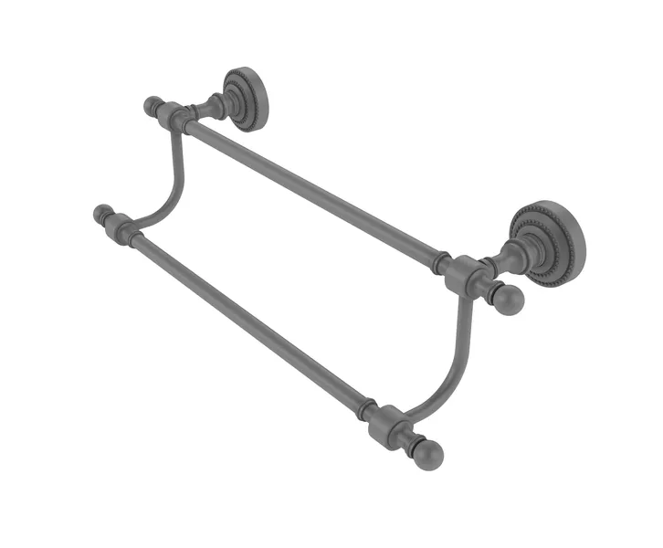 Retro Dot 24" Double Towel Bar, Matte Gray