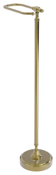 Retro Dot Free Standing Toilet Tissue Holder, Unlacquered Brass
