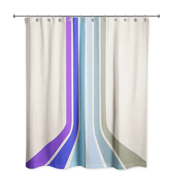 Retro Stripes 2 71x74 Shower Curtain