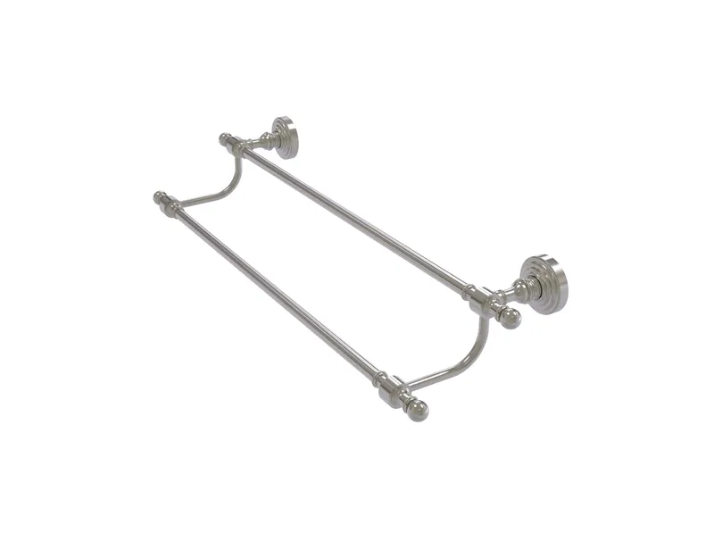 Retro Wave 30" Double Towel Bar, Satin Nickel
