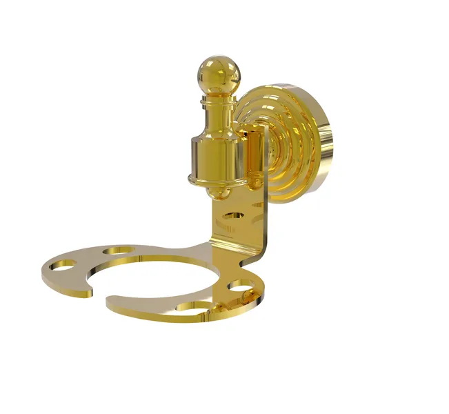 Retro Wave Tumbler and Toothbrush Holder, Polished Brass