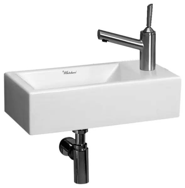 Right Side Whitehaus WH1-114R Bathroom Wall Mount Rectangular Basin Sink