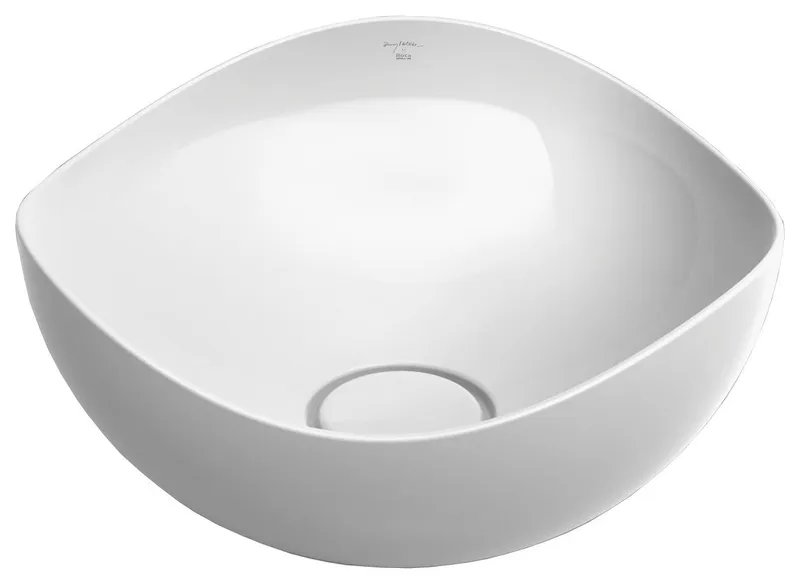 Roca Round Organic Porcelain Vessel Sink By Ruy Ohtake, White Glossy