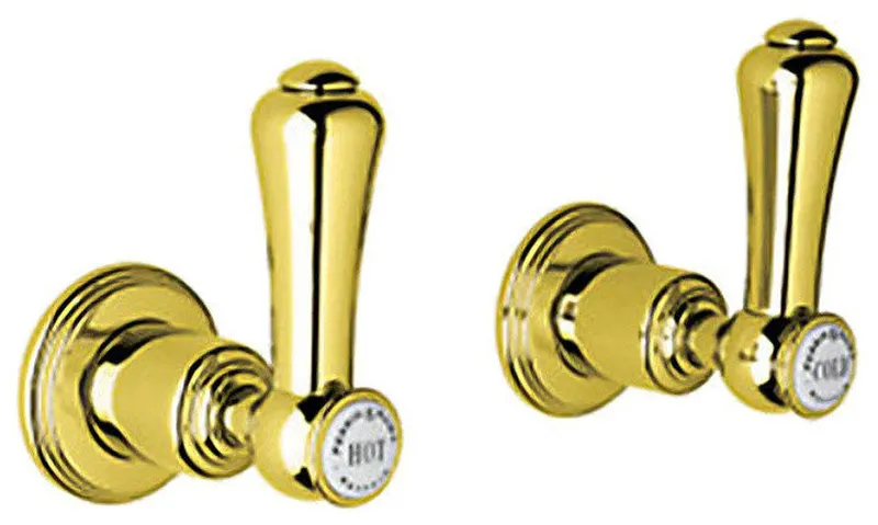 Rohl Perrin and Rowe U.3750LSP-IB-2 Wall Valve With Lever Handles, Set of 2