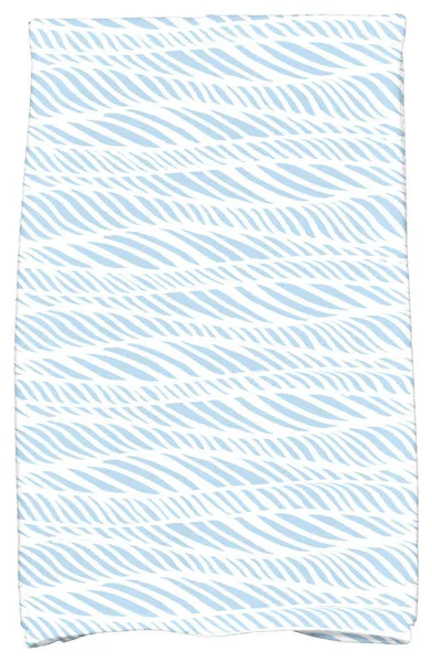Rolling Waves, Geometric Print Hand Towel, Light Blue