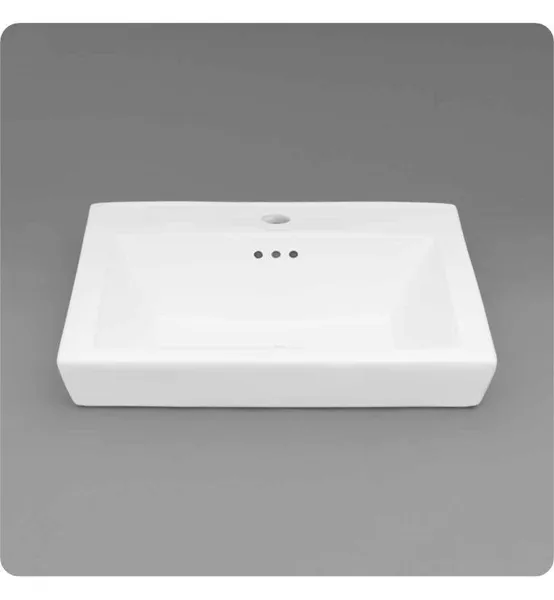 Ronbow 19 3/4  Single Bowl Rhombus Square Bathroom Vessel Sink, 200480-1-WH