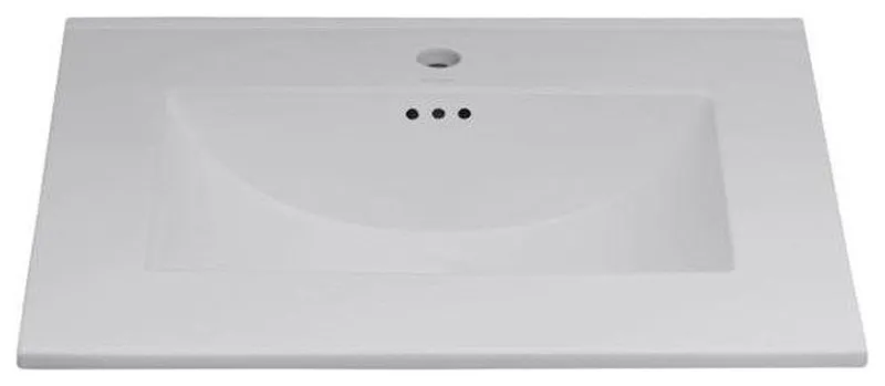 Ronbow 31  Single Bowl Rectangular Drop-In Bathroom Sink, 212231-8-WH