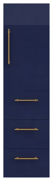 Rosa 16'' Bathroom Linen Side Cabinet, Glossy Night Blue