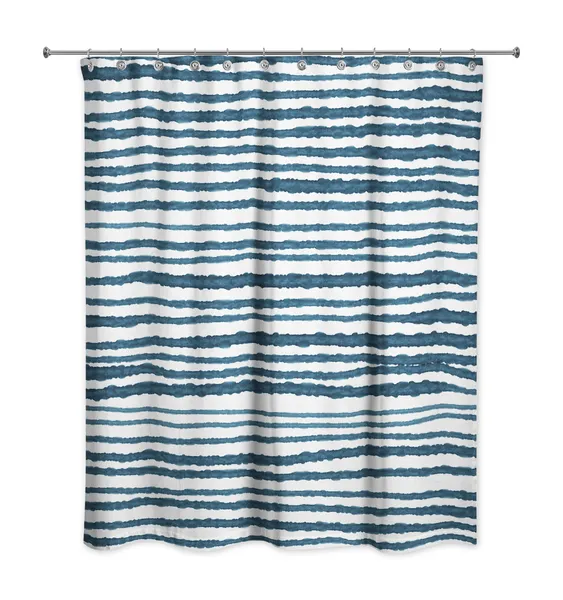 Rough Watercolor Lines 4 71x74 Shower Curtain