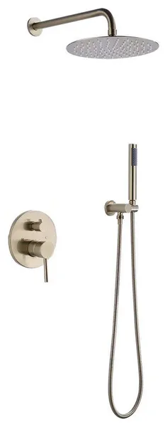 Round Rainfall Shower Head Wall Mounted Rain Shower System With Handheld Shower