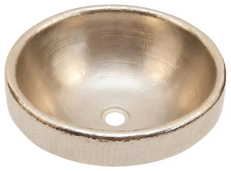 Round Raised Profile Bathroom Copper Sink With Apron