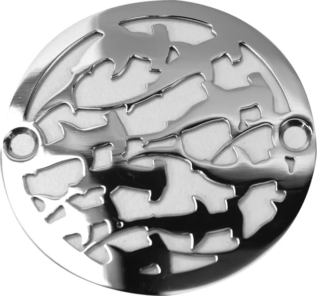 Round Shower Drains with Sharks Design, Polished Stainless Steel, 3.25