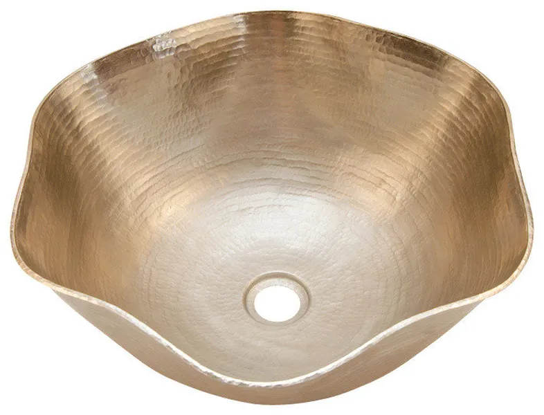 Round Vessel Bathroom Copper Sink Very Thick Gauge 14