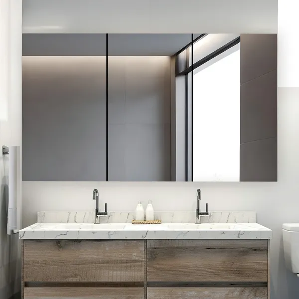 Royale 60" Medicine Cabinet Defogger 3X Vertically Adjustable Magnifying Mirror