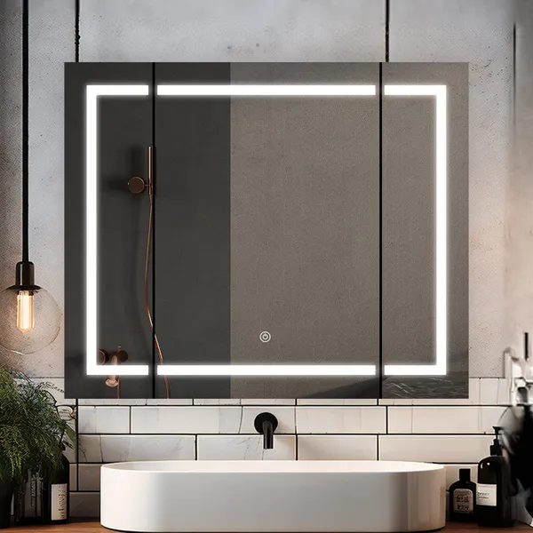 Royale Plus 36" LED Medicine Cabinet Defogger 3X Adjustable Magnifying Mirror