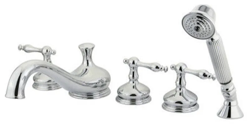 Royale Three Handle Roman Tub Filler With Hand Shower