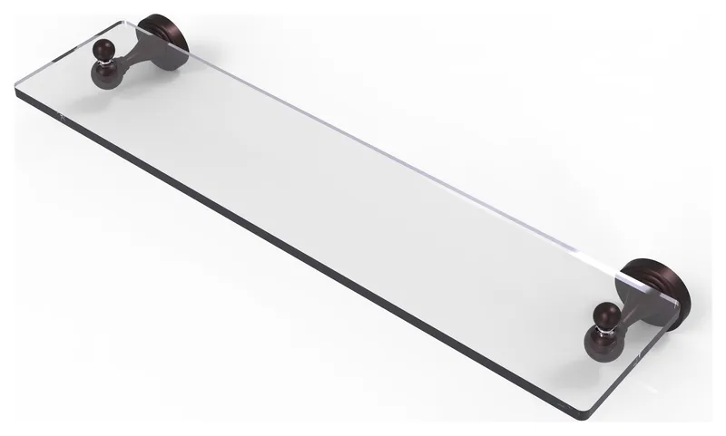 Sag Harbor 22" Glass Vanity Shelf with Beveled Edges, Antique Bronze