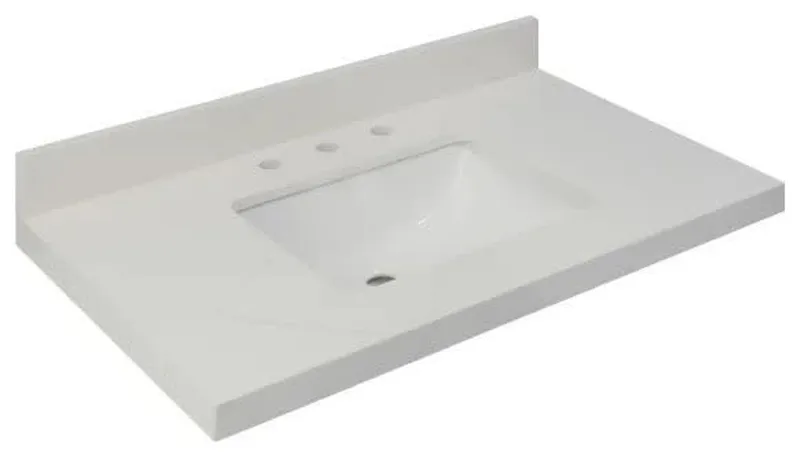 Sagehill Designs RQ3722 Premier 37" Quartz Vanity Top - Chantilly White