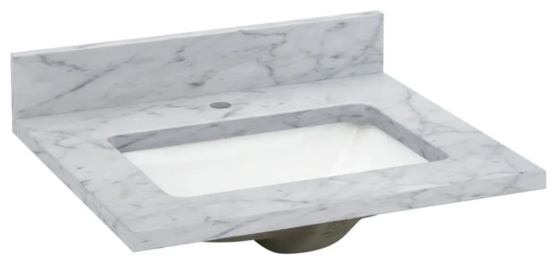 Sagehill Designs RW2522 RW Carrara White 25" Marble Vanity Top - Carrara White
