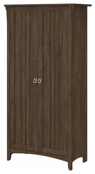 Salinas Bathroom Storage Cabinet with Doors in Ash Brown - Engineered Wood